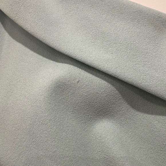 ADRIANNA PAPELL Off-the-shoulder Crepe Gown In Cloudy Aqua Size 14 - Picture 7 of 8